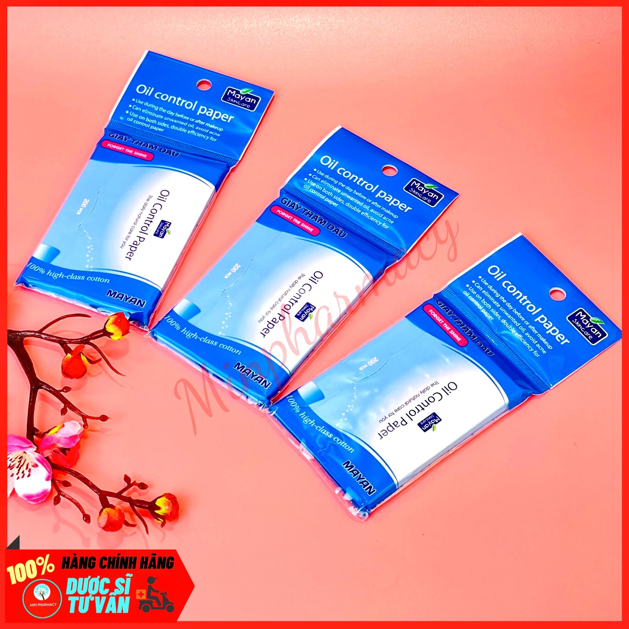 Giấy Thấm Dầu MAYAN Oil Control Paper (200 Tờ/Gói) 200Pcs