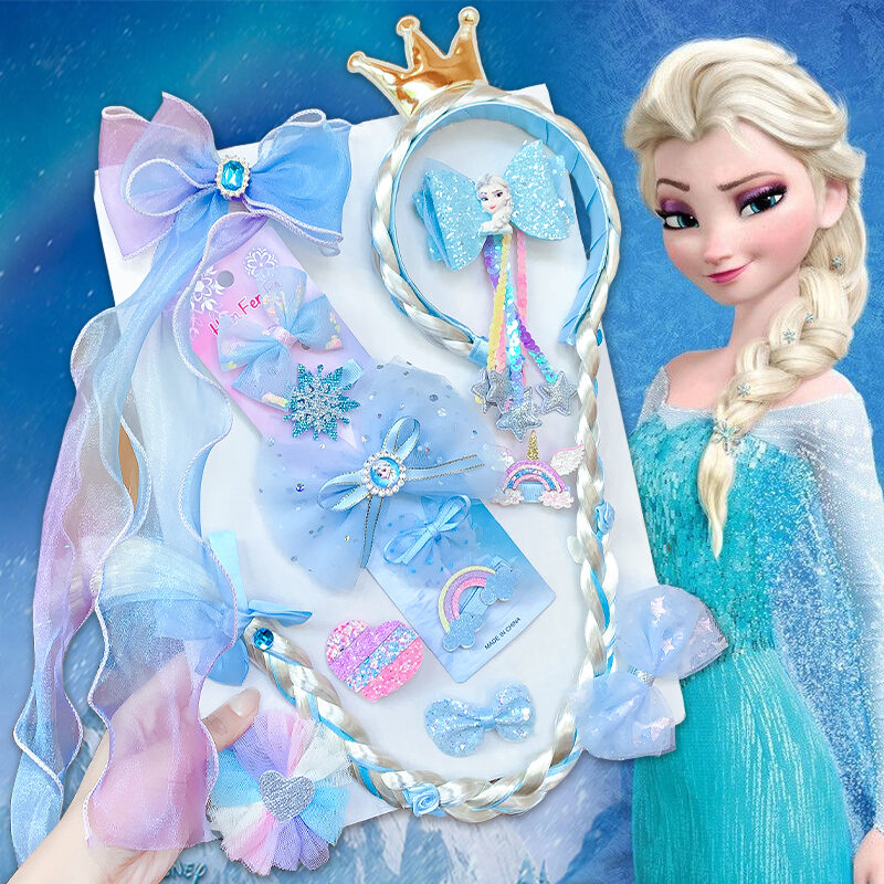 Kẹp Tóc Công Chúa Elsa Phụ Kiện Tóc Nơ Bướm Trẻ Em Vương Miện Phụ Kiện Tóc