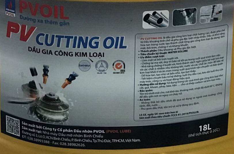 Dầu cắt gọt PV CUTTING OIL pha nước can 18lit