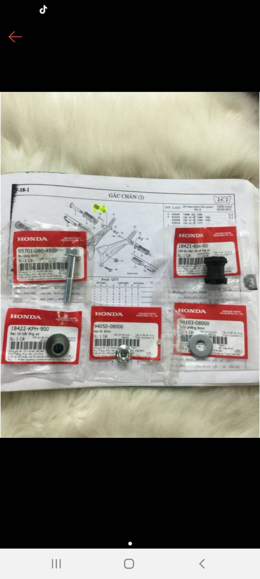 Bộ ốc bắt pô : winer , wave a , rs , funeo