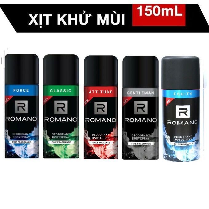 Xịt khử mùi toàn thân romano 150ml