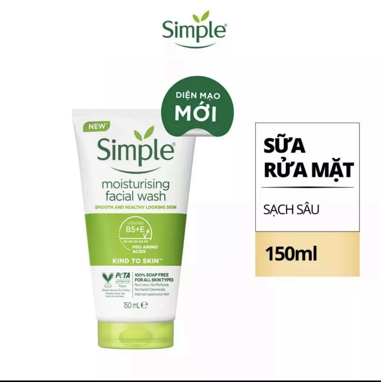 Sửa Rửa Mặt Simple - Moisturising ( Sạch Sâu) 150ml