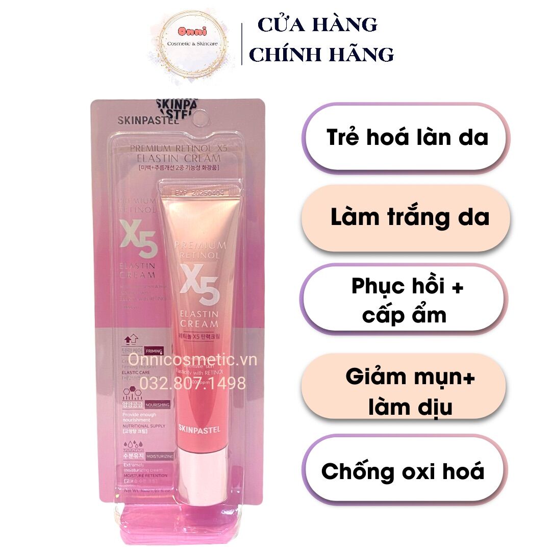 Kem trẻ hóa RETINOL X5 ELASTIN 0,1% 30ml kem tái tạo da, chống lão hóa, chống nhăn giúp trắng sáng da Onni Cosmetic