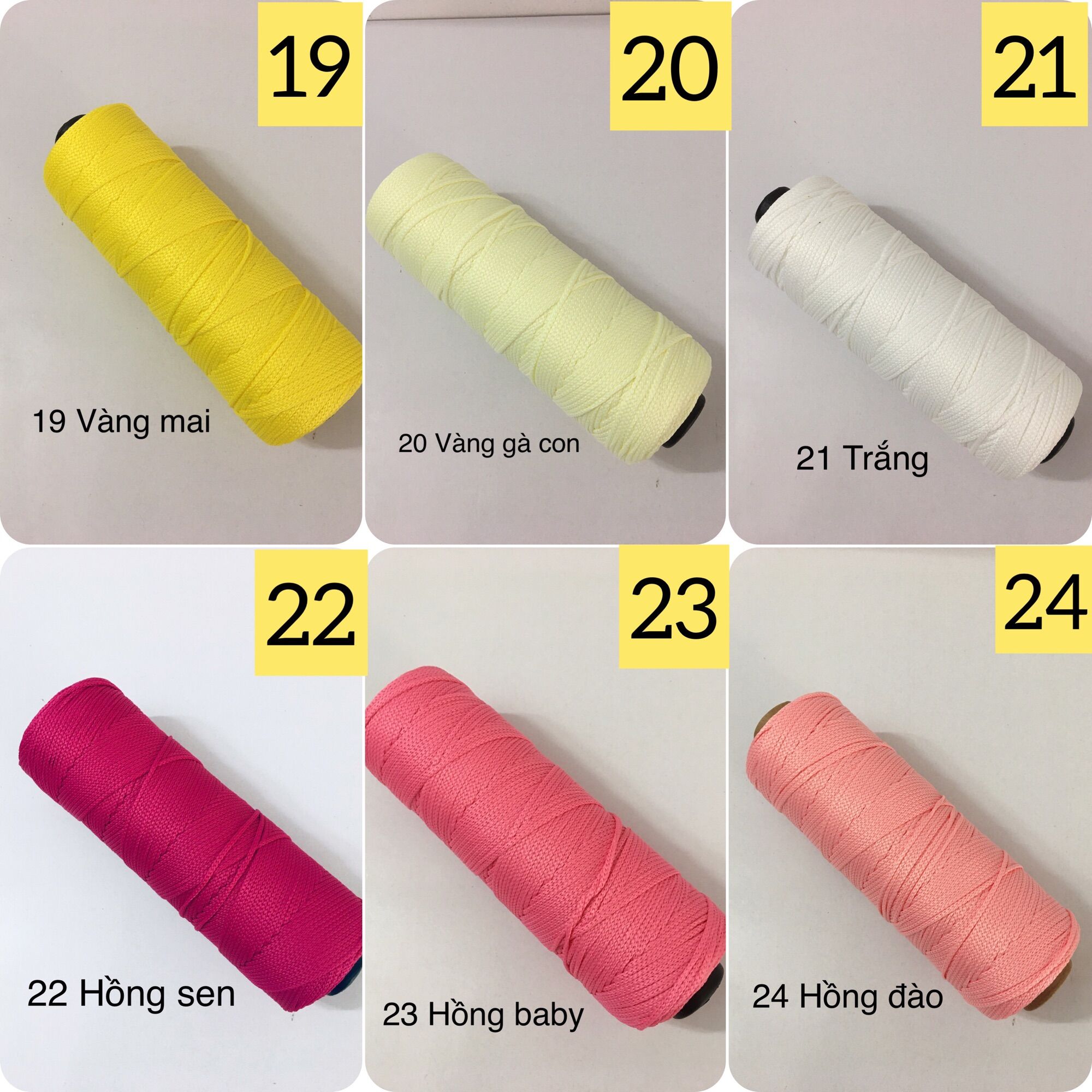 Sợi Dệt cotton- cty Craft Yarn (bảng màu từ 01-20)