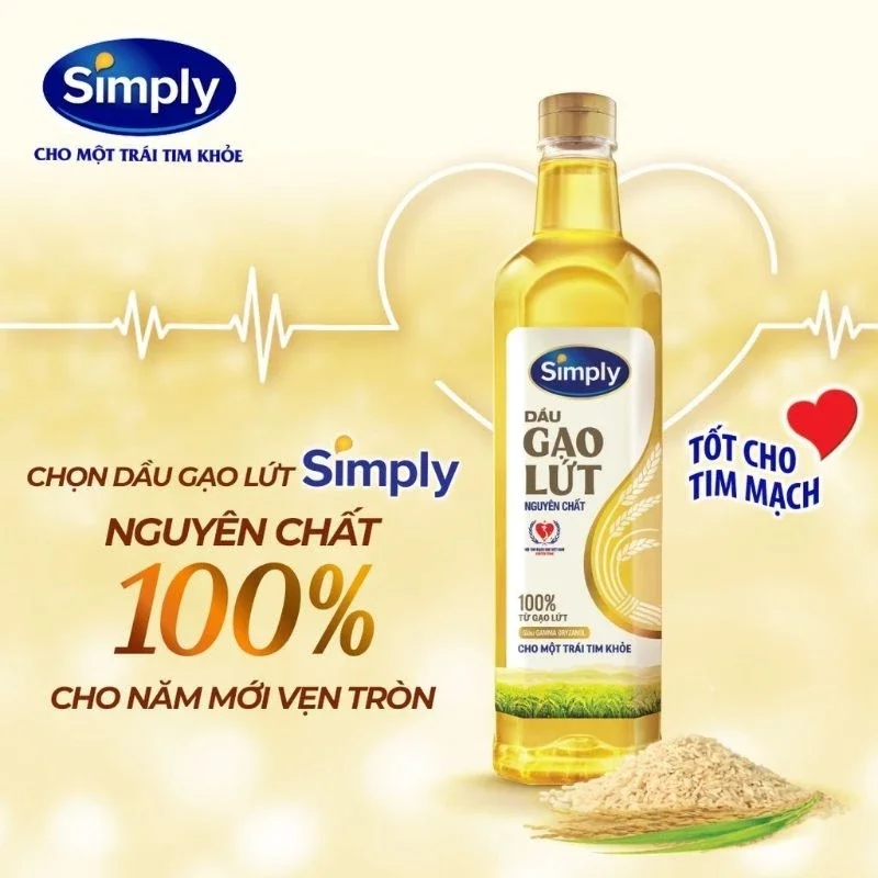 Thùng 12 chai dầu Simply gạo lứt 1L