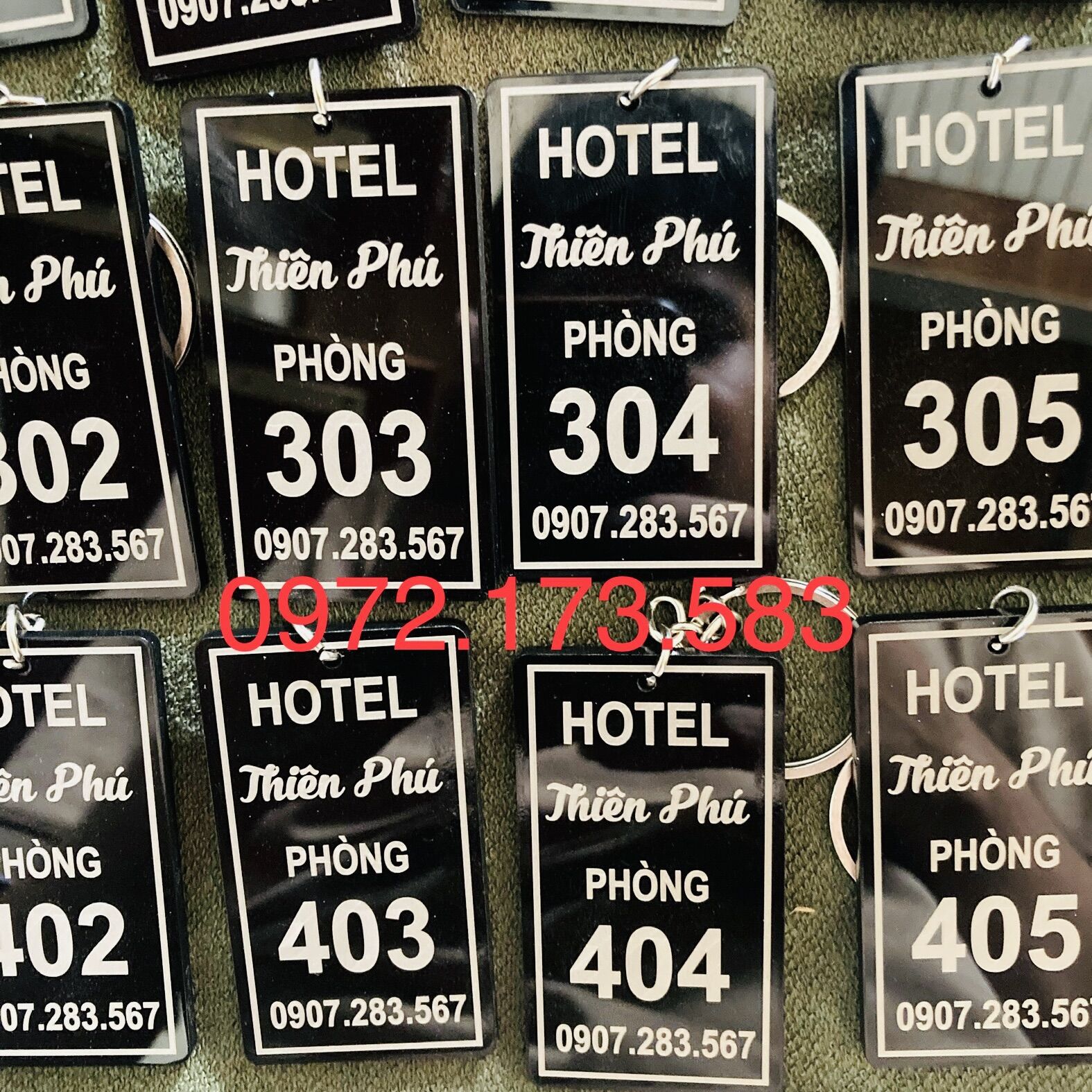 Móc khoá phòng, khoá nhà, móc khoá nội dung theo yêu cầu