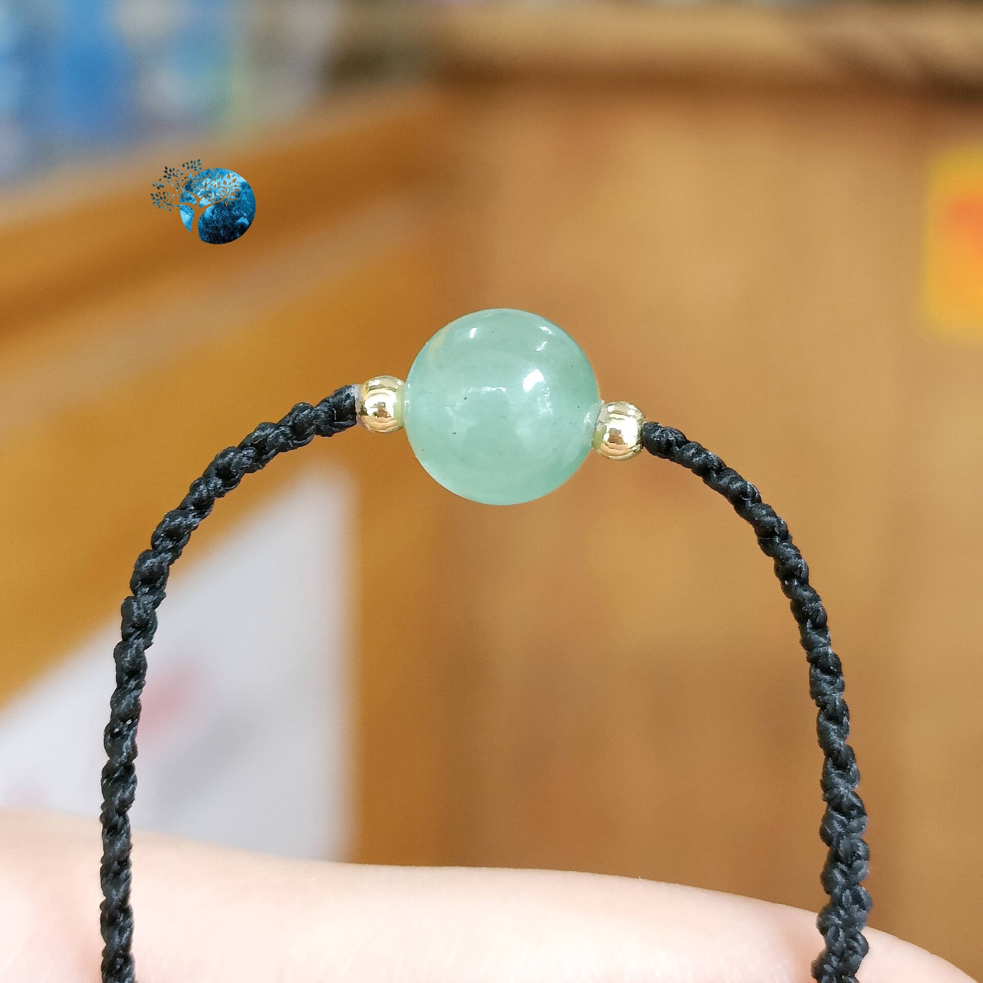 Vòng tết dây đá aventurine xanh 8mm
