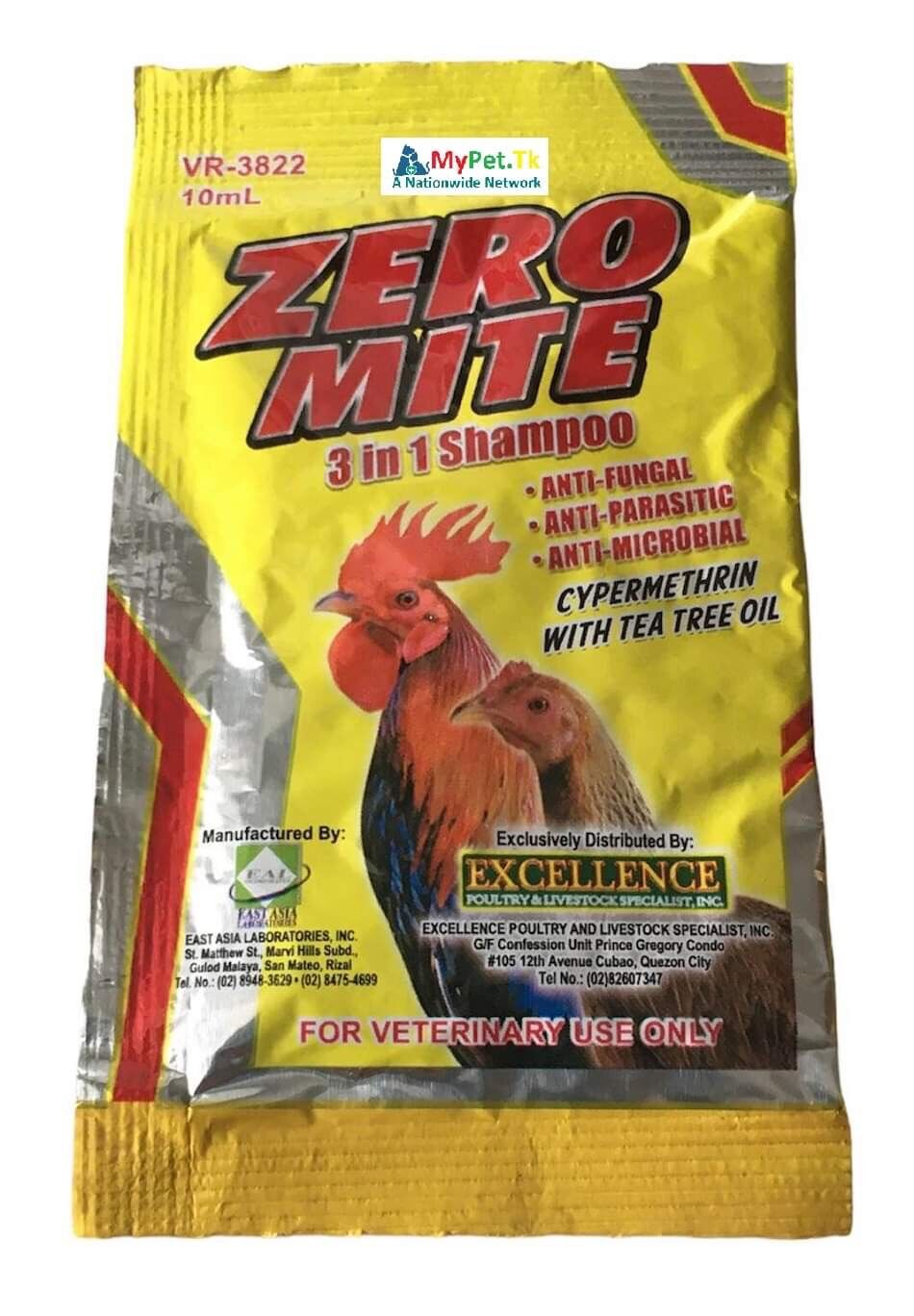 Zero Mite  Dầu Gội Tr ị Mạt, Nấm, Vi Khuẩn Cho Gà Đá 10ML