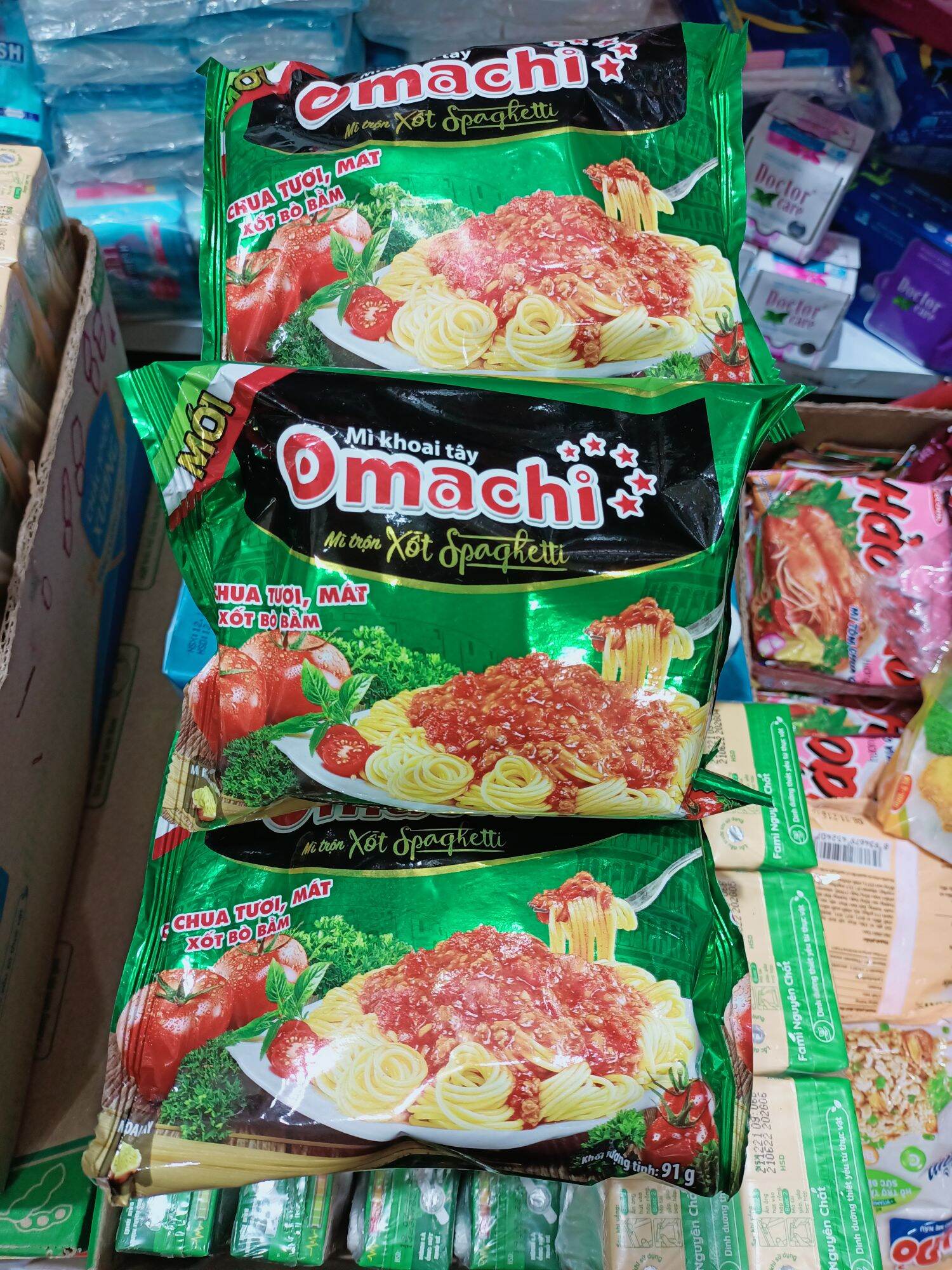 ComBo 3 gói mì trộn Omachi Xốt Spaghetti siêu ngon tiện lợi
