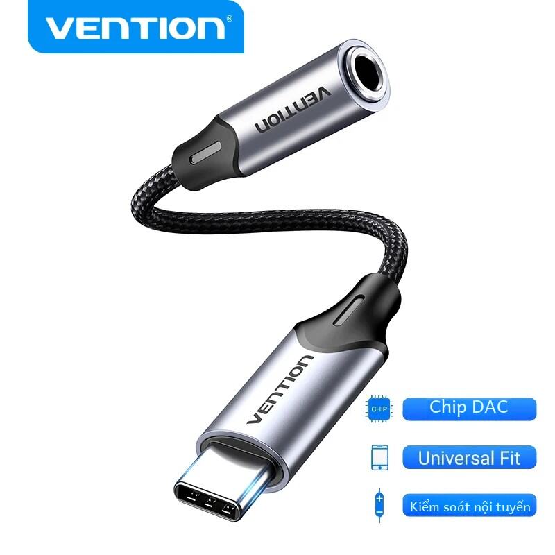 Bộ Chuyển Đổi Tai Nghe Vention USB Type C Sang DAC 3,5mm Cáp Aux Cho PC iPhone 15 Pro Max MacBook Samsung Galaxy - Cáp Âm Thanh