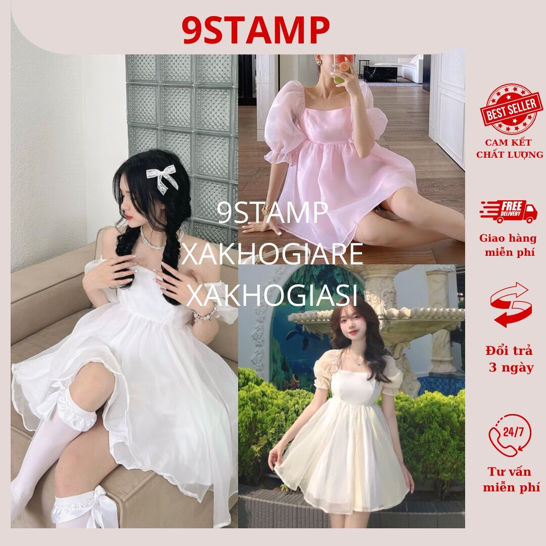 Đầm babydoll xòe công chúa mây