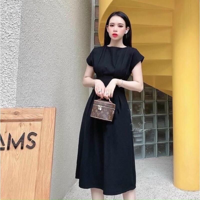 Đầm nữ dự tiệc xếp ly eo cực dể thương
