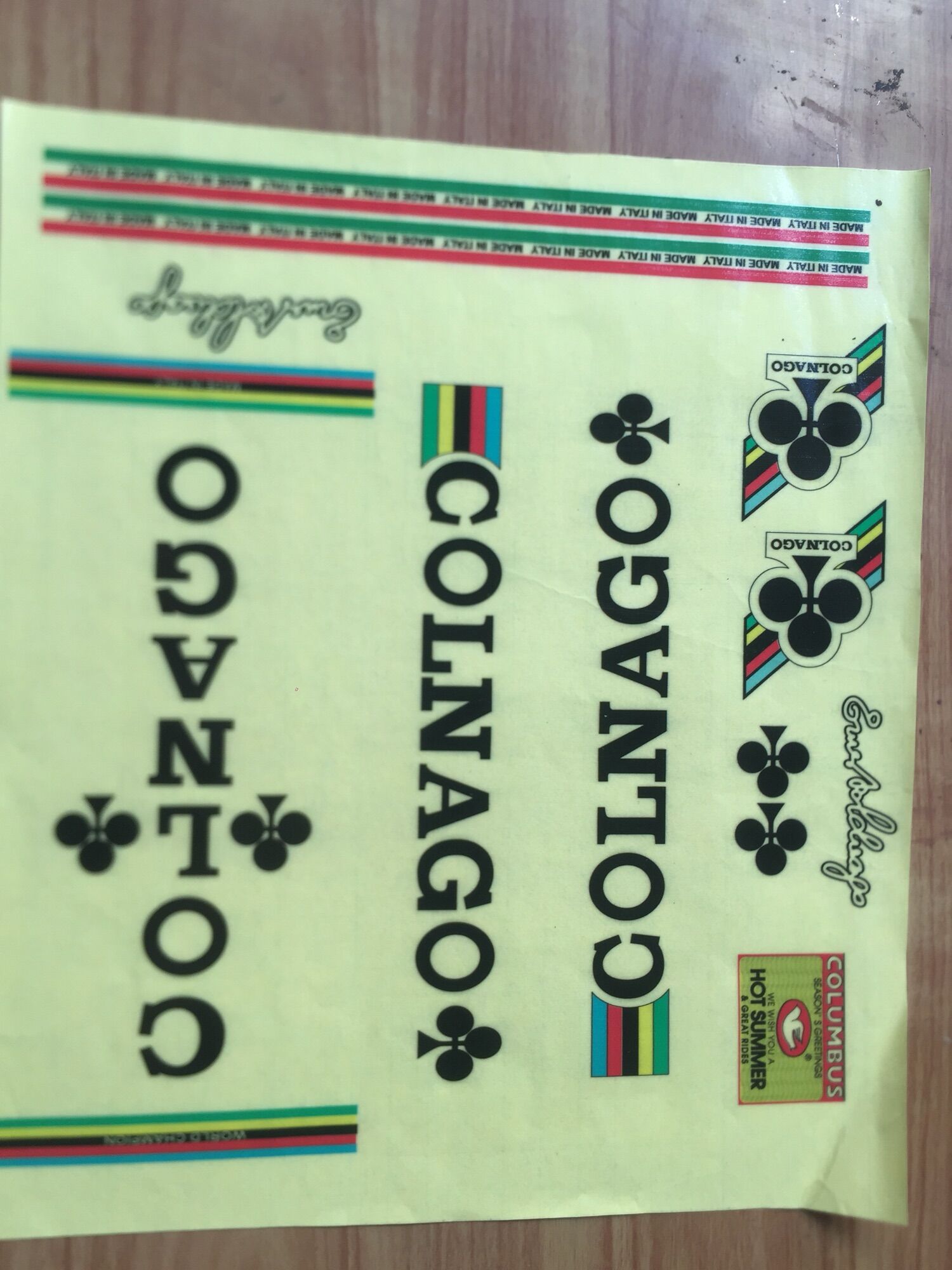 Decal xe đạp colnago