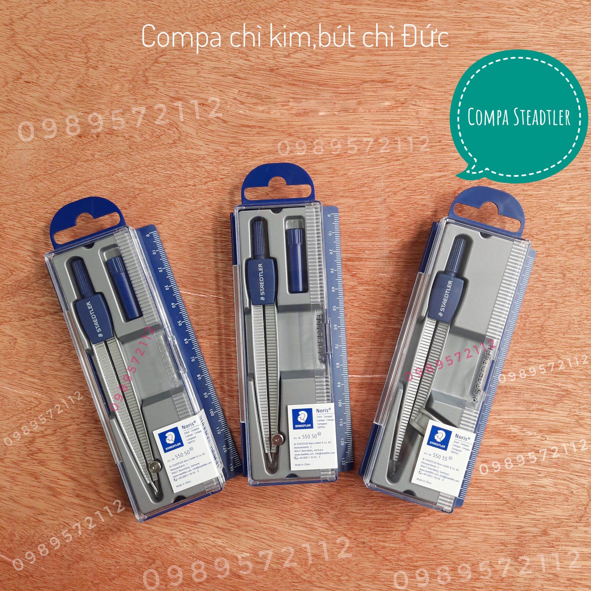 Compa Steadter dùng ngòi chì kim và bút chì. (1 cái)
