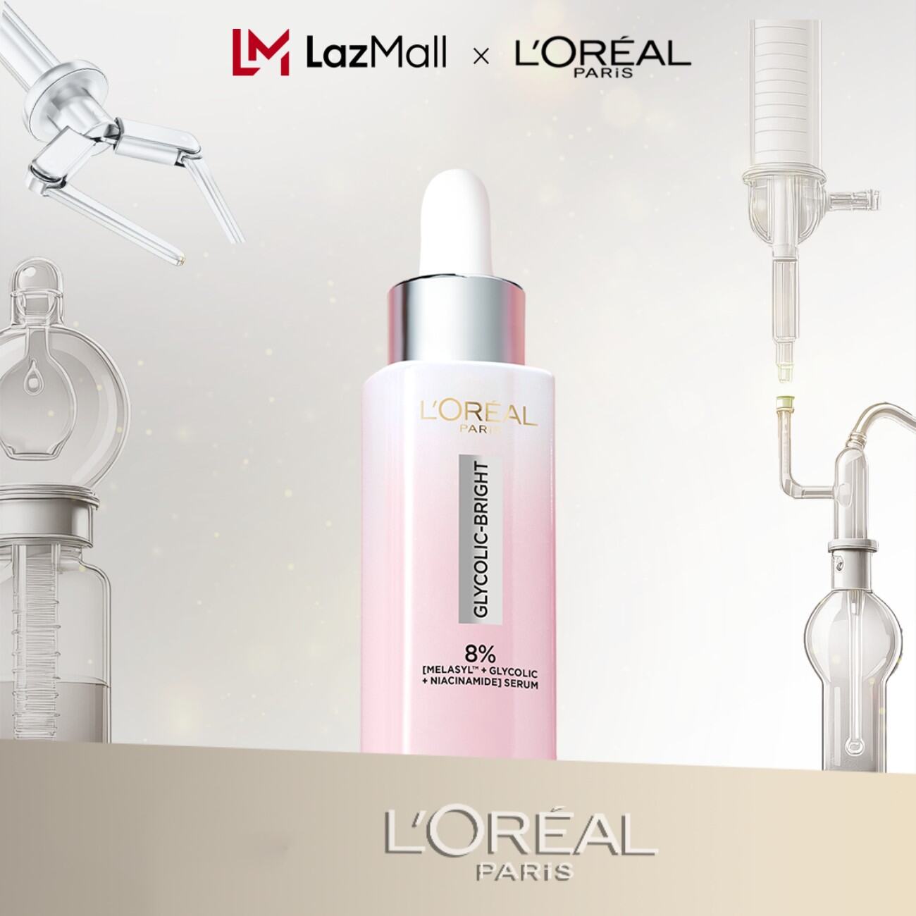 Serum Glycolic Melasyl 8% [Melasyl+Glycolic+Niacinamide] dưỡng sáng da, mờ thâm mụn & nám Loreal Paris