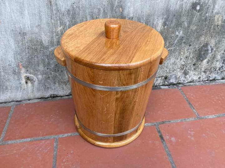 thùng đựng gạo bằng gỗ sồi loại 10kg