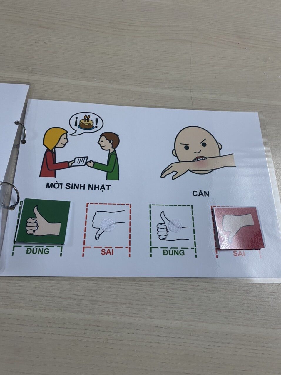 Học liệu bóc dán hành vi đúng sai