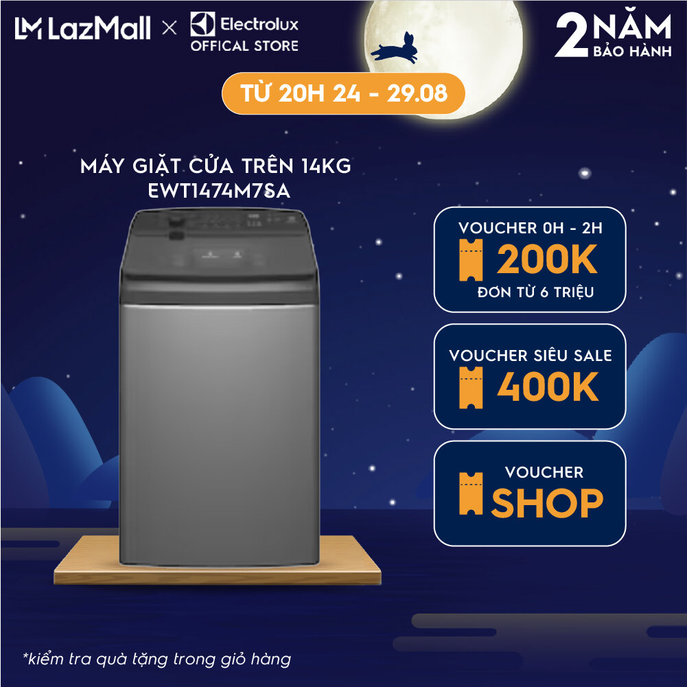 Máy giặt cửa trên Electrolux 14kg UltimateCare 700 EWT1474M7SA - Xám đen, giặt sạch sâu, không cặn giặt tẩy