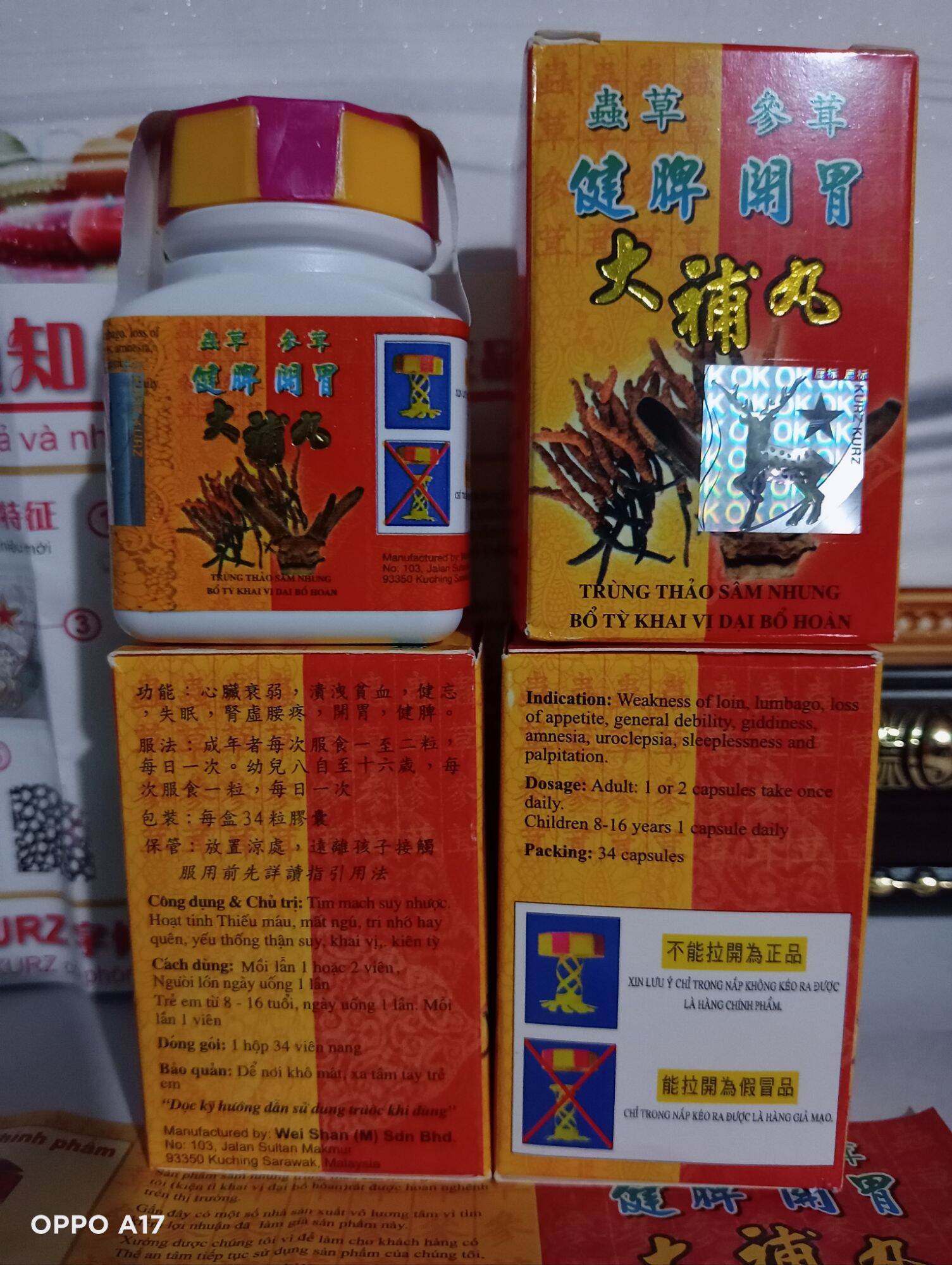 Trùng Thảo Sâm Nhung Chính Hãng Malaysia
