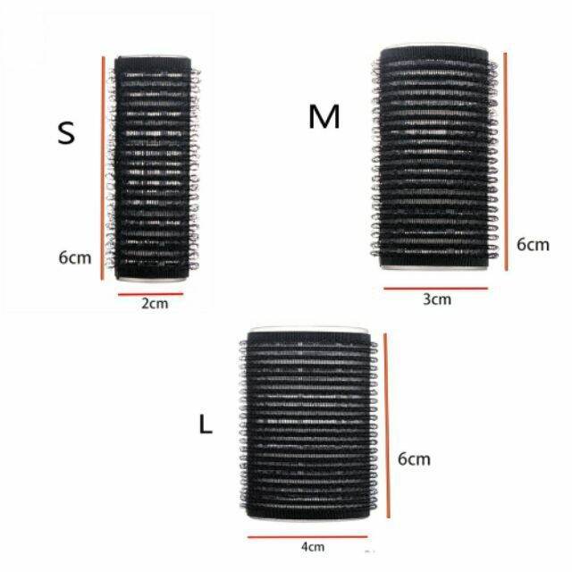 Combo 4 Lô dính cuốn tóc làm xoắn tóc màu đen (Size S/M/L)