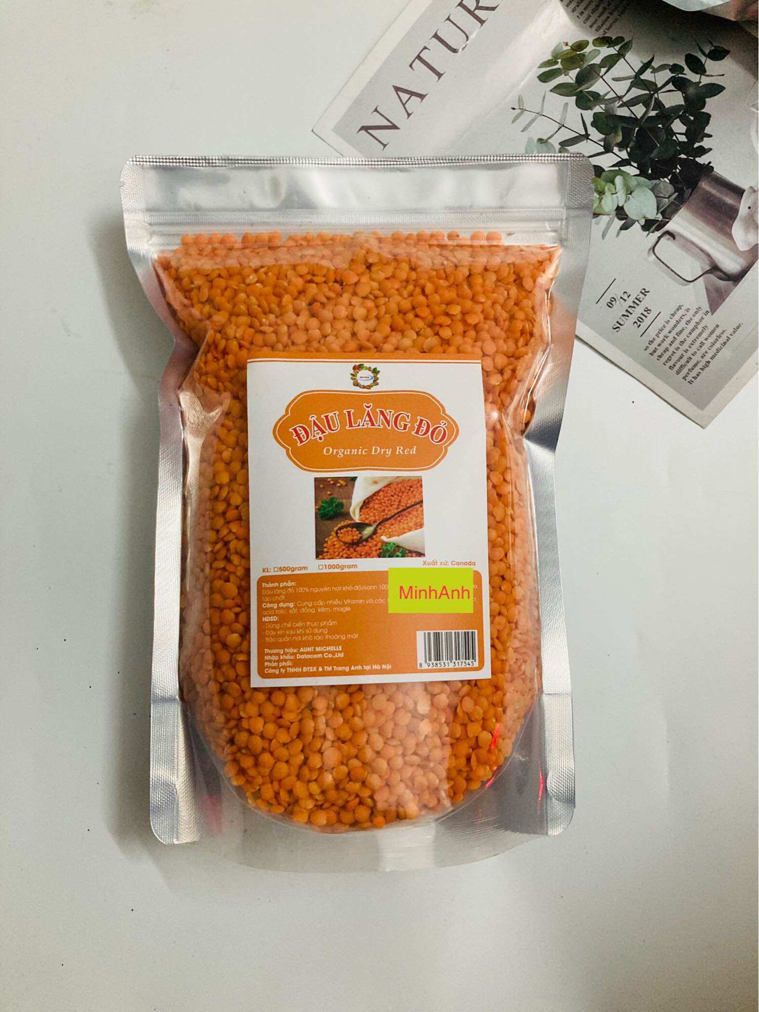 1kg Đậu lăng đỏ hữu cơ Canada