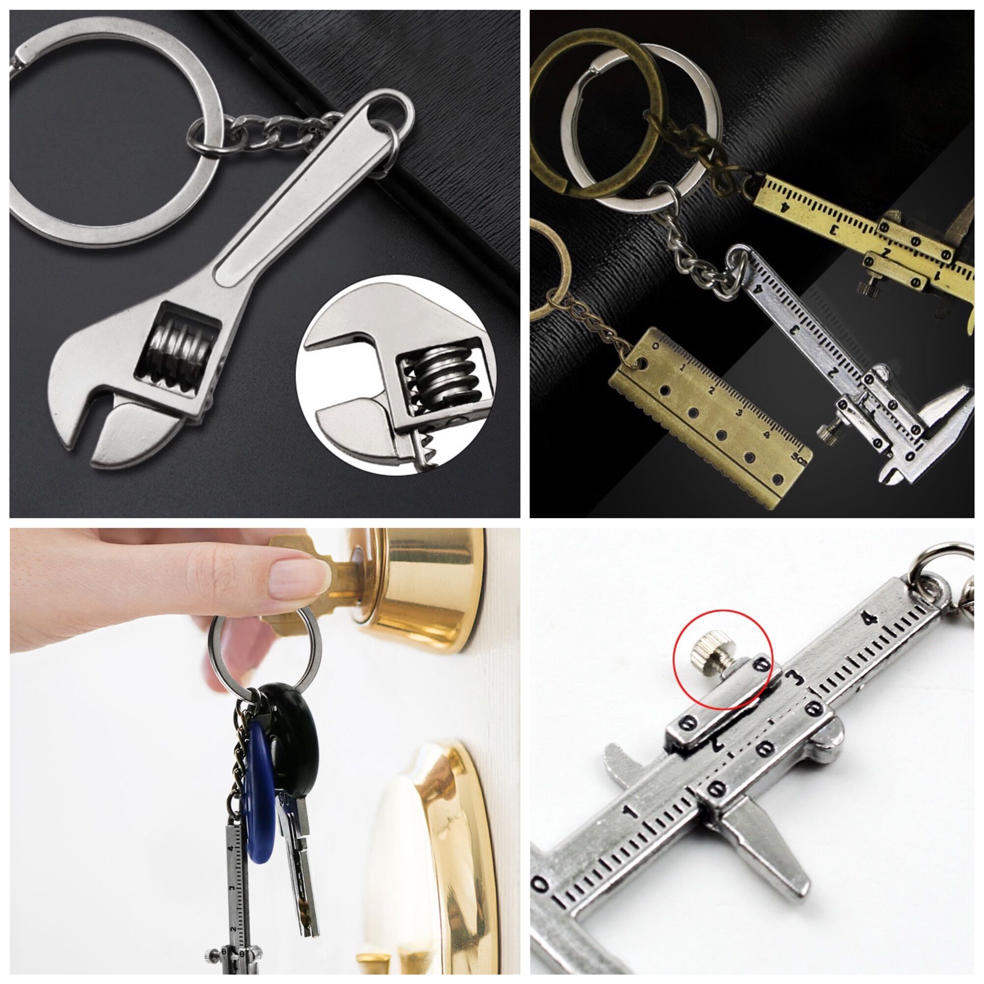 Thước kẹp, mỏ lết mini không gỉ gắn móc khoá tiện dụng dễ mang theo