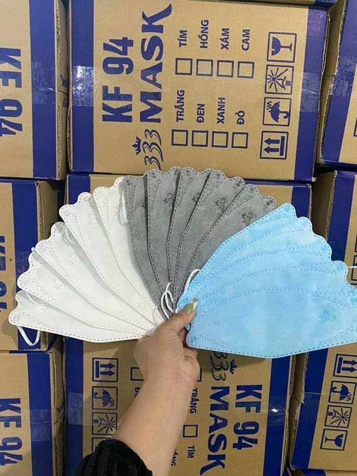 Thùng 300 chiếc Khẩu trang Kf94 4D Mask hàng 4 lớp dày dặn