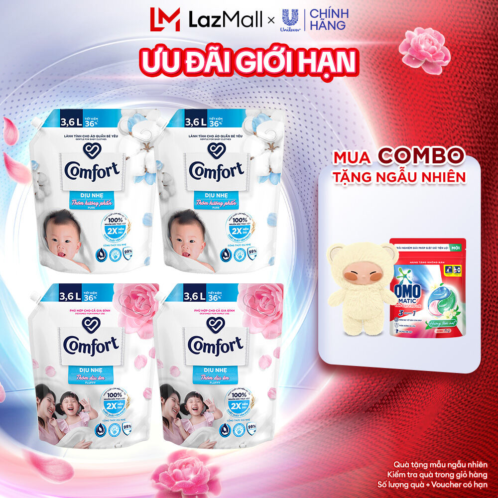 (Livestream) - Combo 2 Nước Xả Vải Comfort Dịu Nhẹ 3.6L