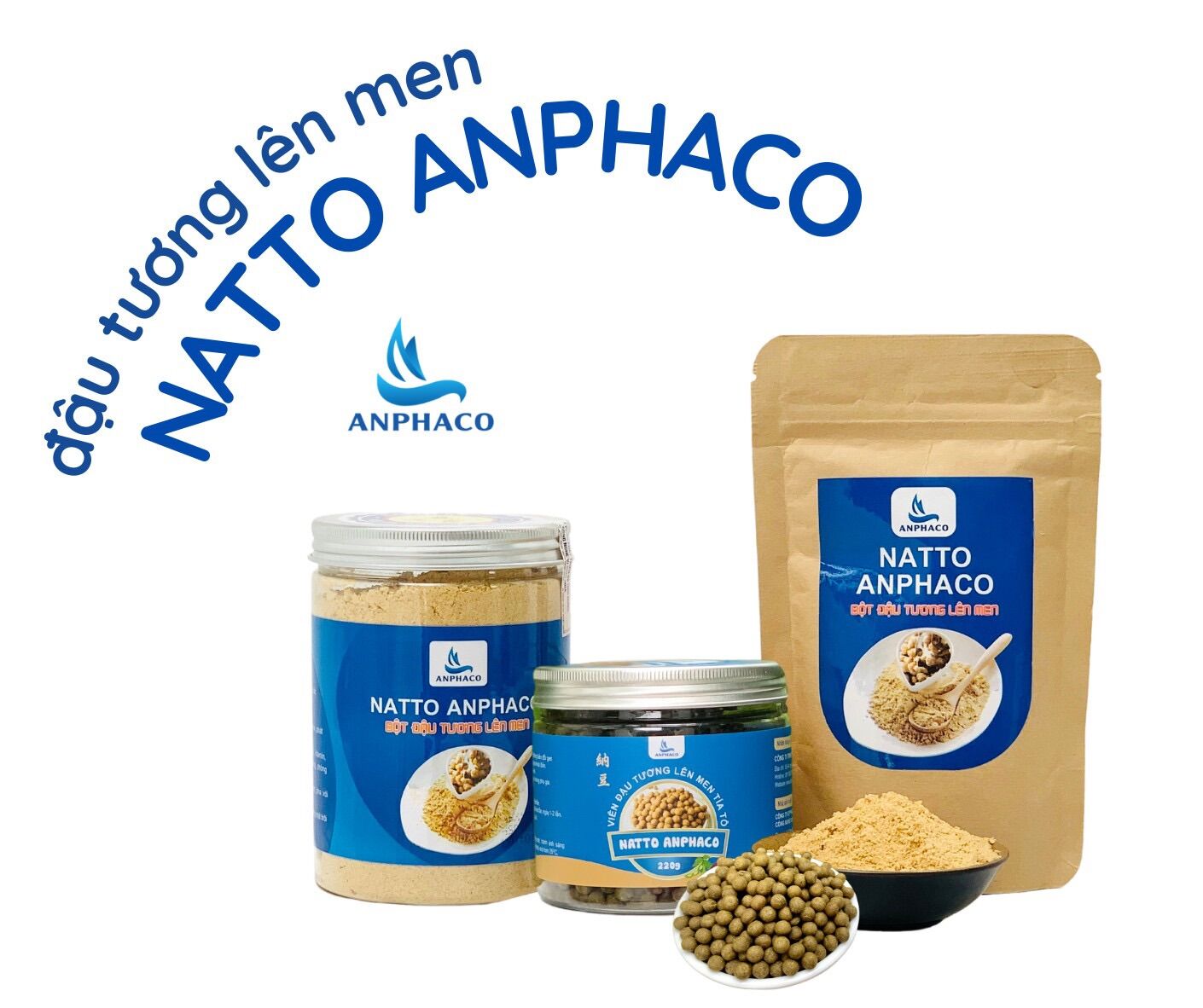 Natto Anphaco ( Bột đậu tương lên men)