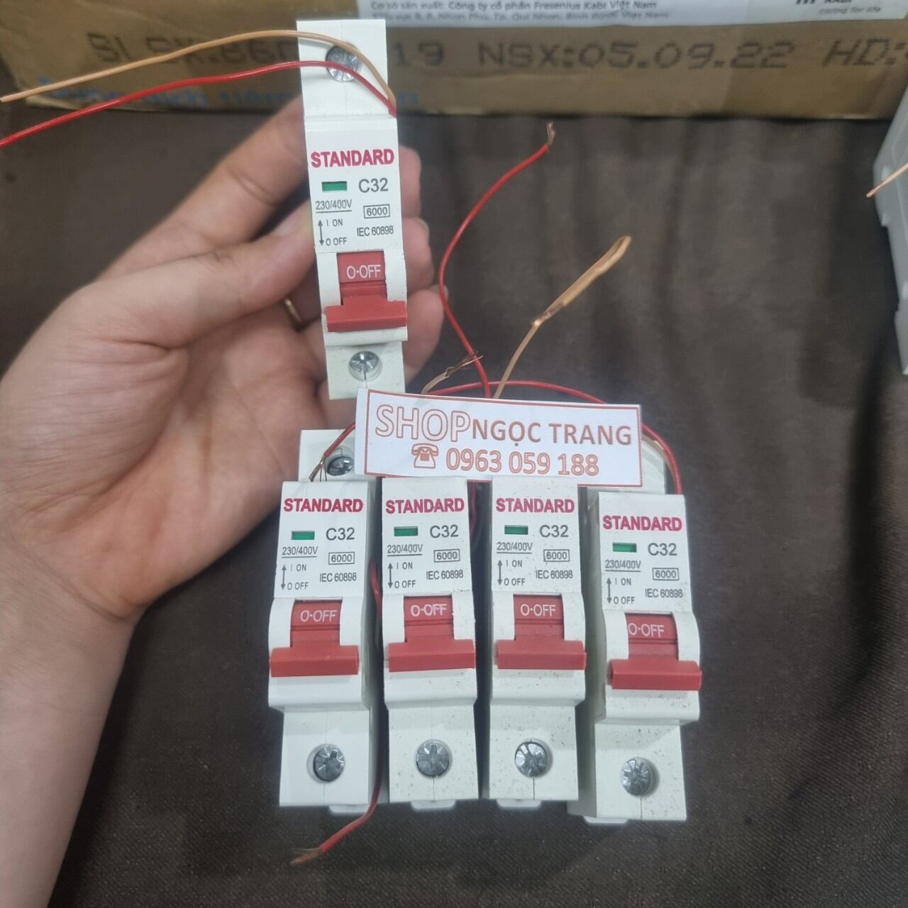 Aptomat 1Pha C50A Có Cuộn Hút Bên Trong Dùng Cho Ổn Áp Lioa Giá 1 cái