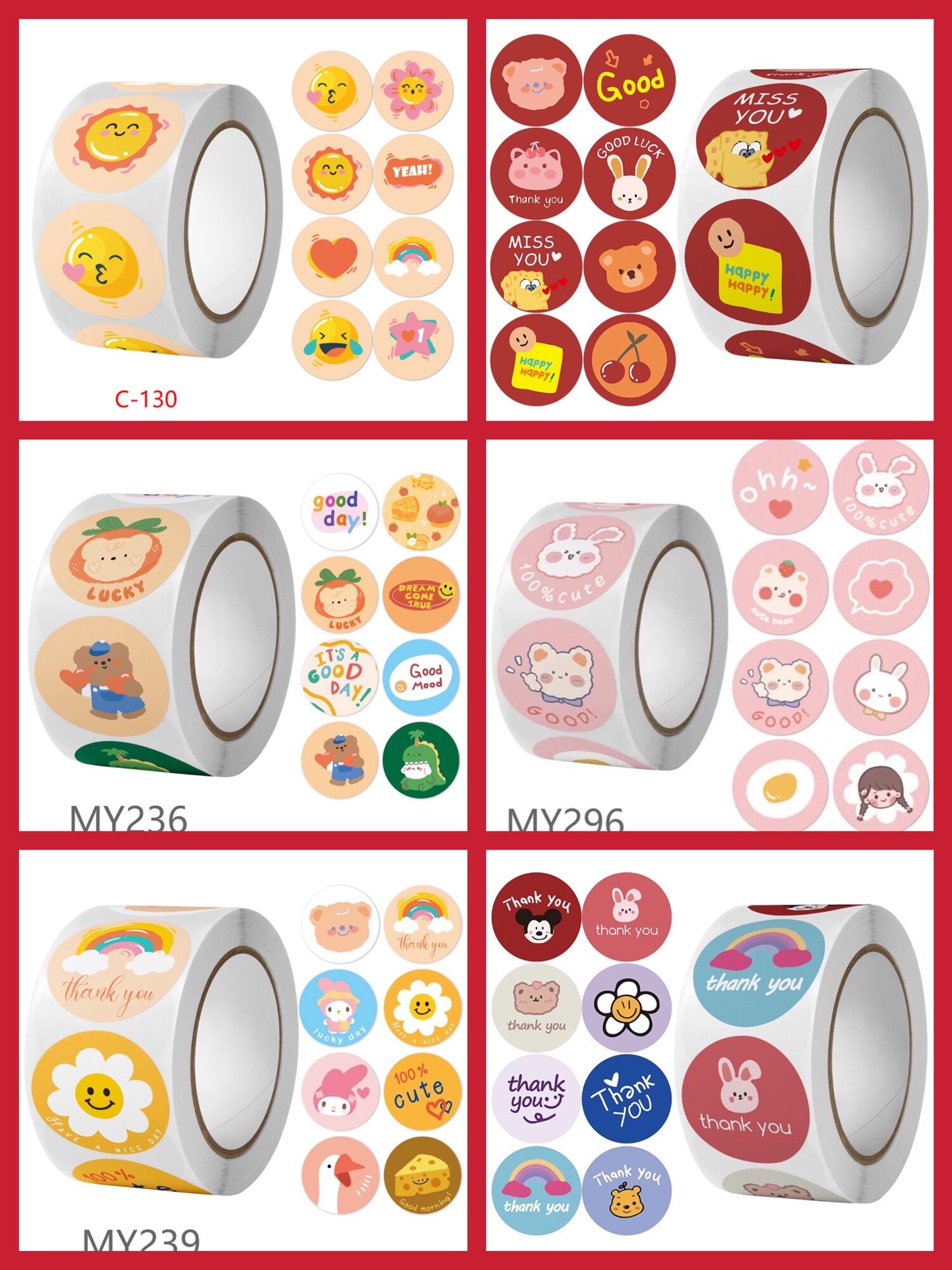 Tem_tem dán chữ " thank you" >sticker niêm phong hộp giấy