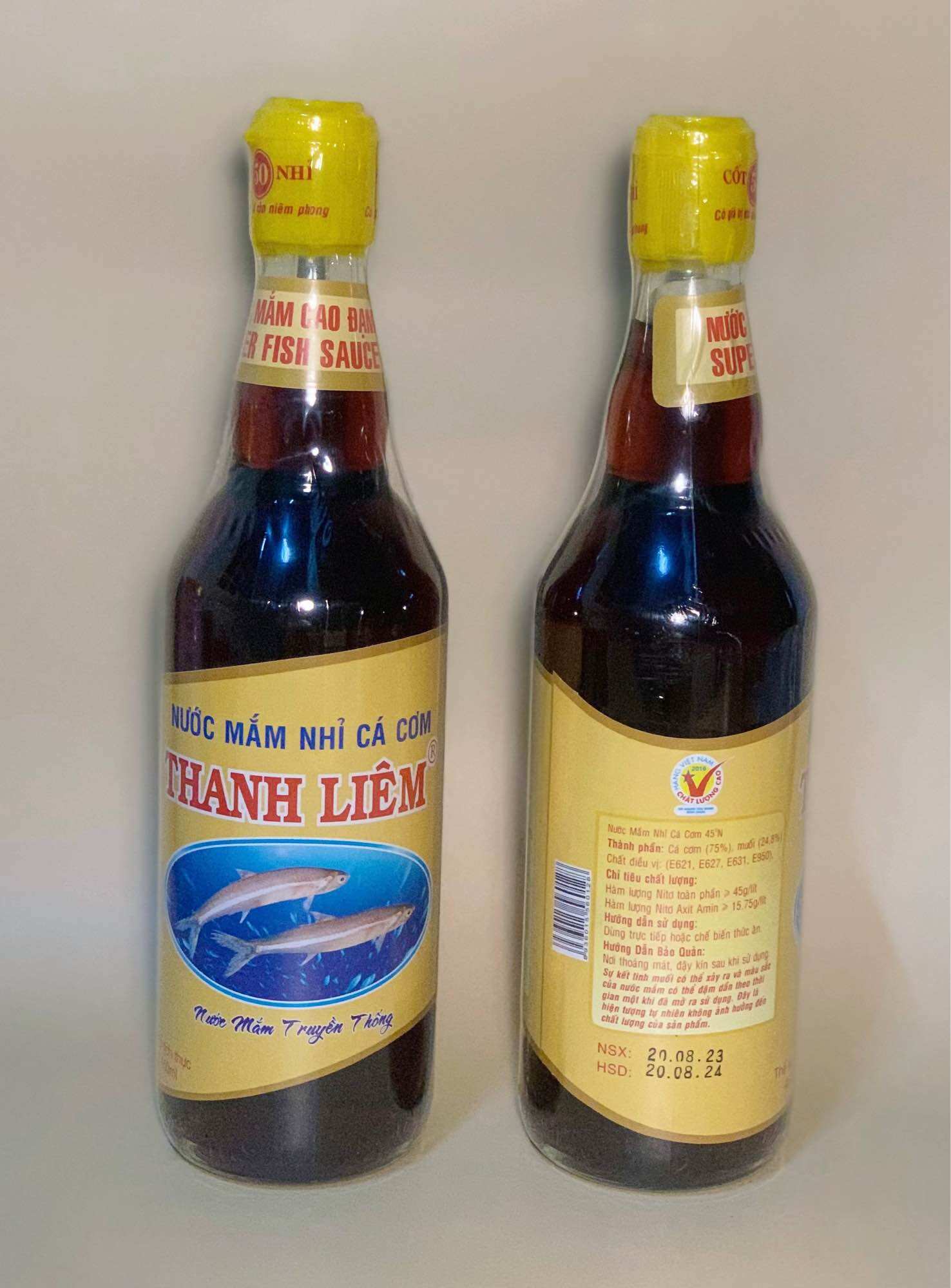 Combo 2 chai Nước mắm nhỉ cá cơm Thanh Liêm chai 450ml