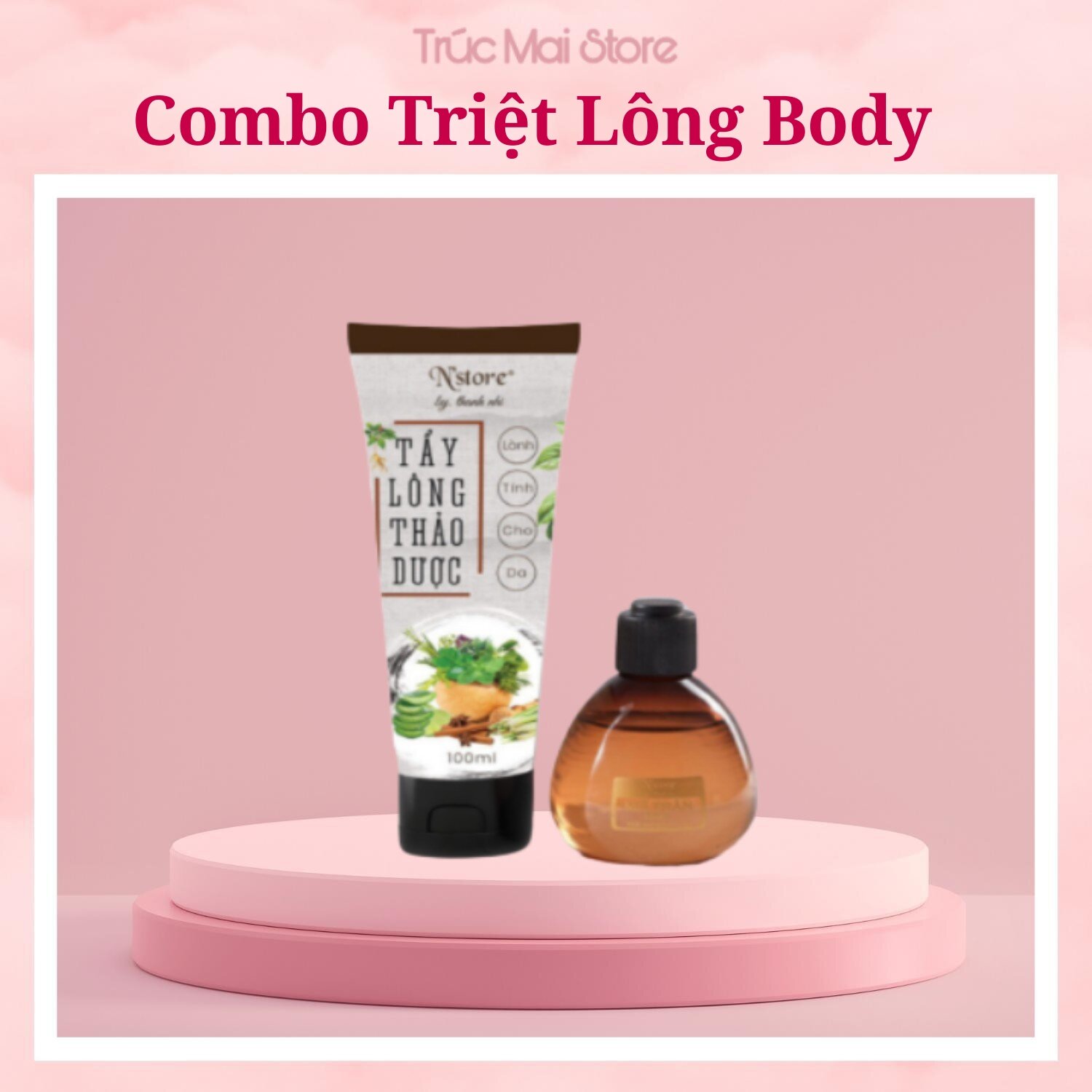 Combo Triệt Lông Kem Tẩy Lông Thảo Dược + Mỡ Trăn nguyên Chất Nstore