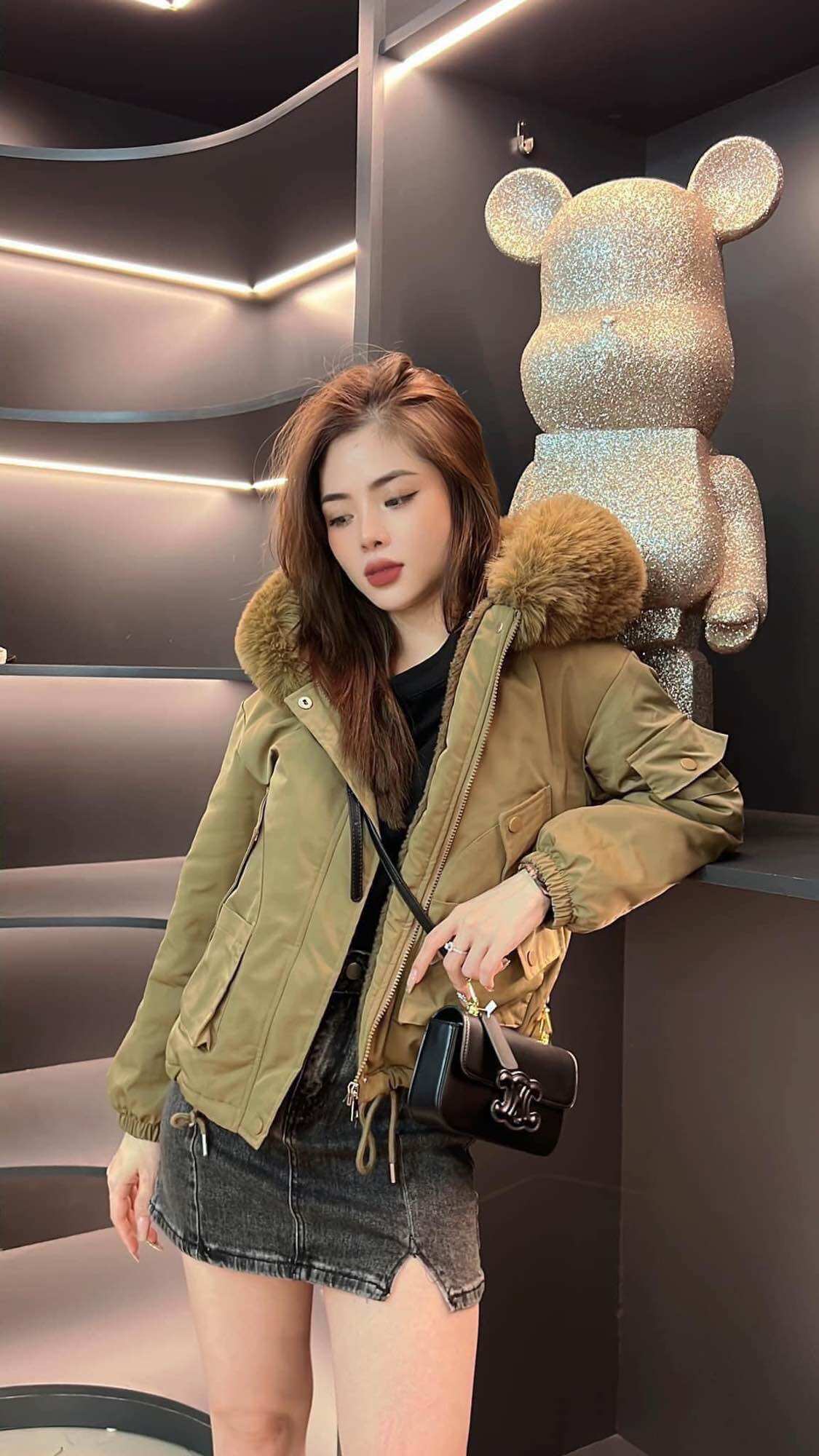 (MS2020) Áo khoác Parka lót lông- cổ lông thỏ cao cấp