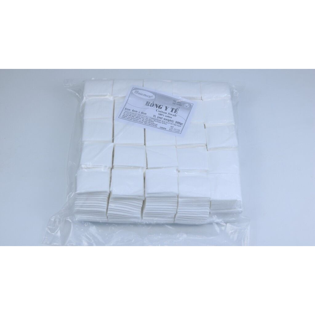 Gòn cắt sẵn 6x6 bảo thạch 500gr spa lau mặt