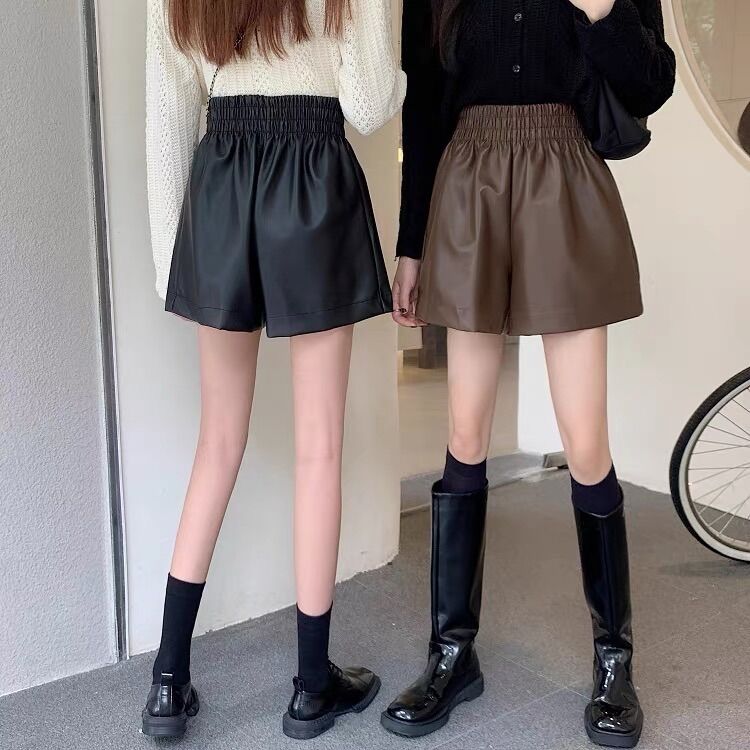 Quần short da nữ cạp chun,quần đùi da nữ siêu hot