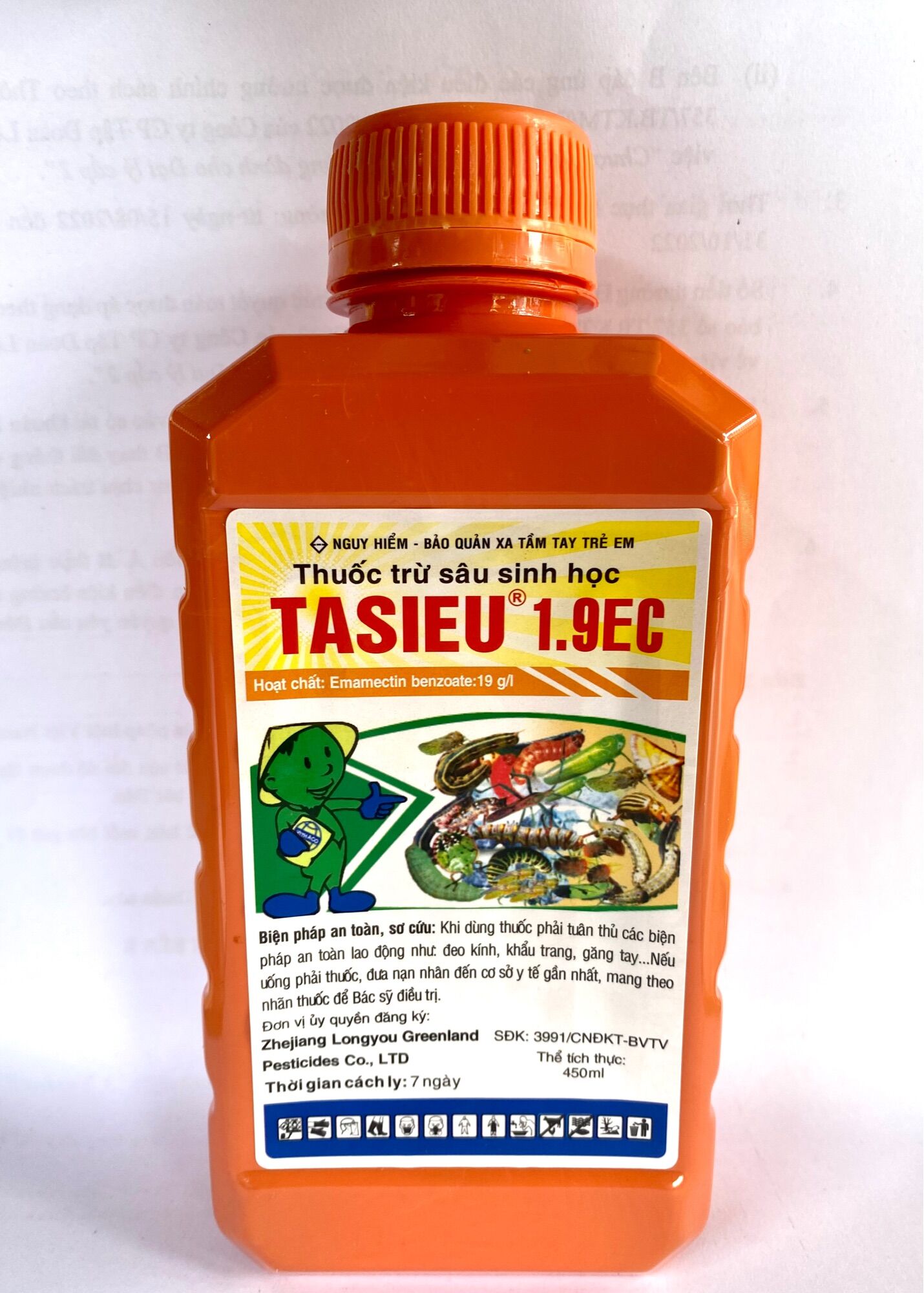 Thuốc trừ sâu sinh học tasieu 1.9ec chai 450, phòng trừ sâu, bọ trĩ, nhện.