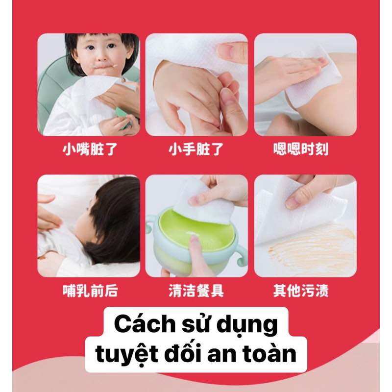 Khăn ướt mini gấu dâu 1 túi 10bịch