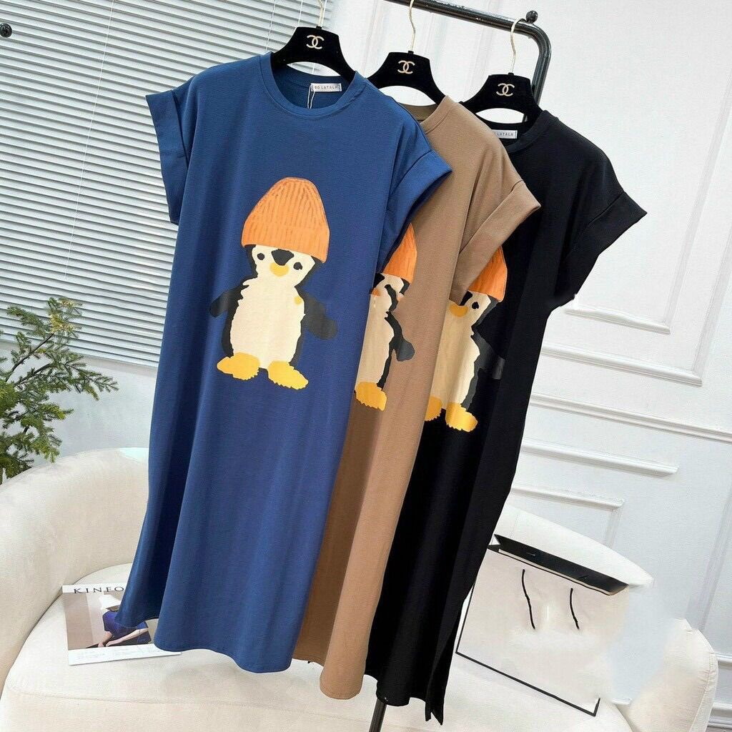 Đầm bầu suông cotton mặc nhà