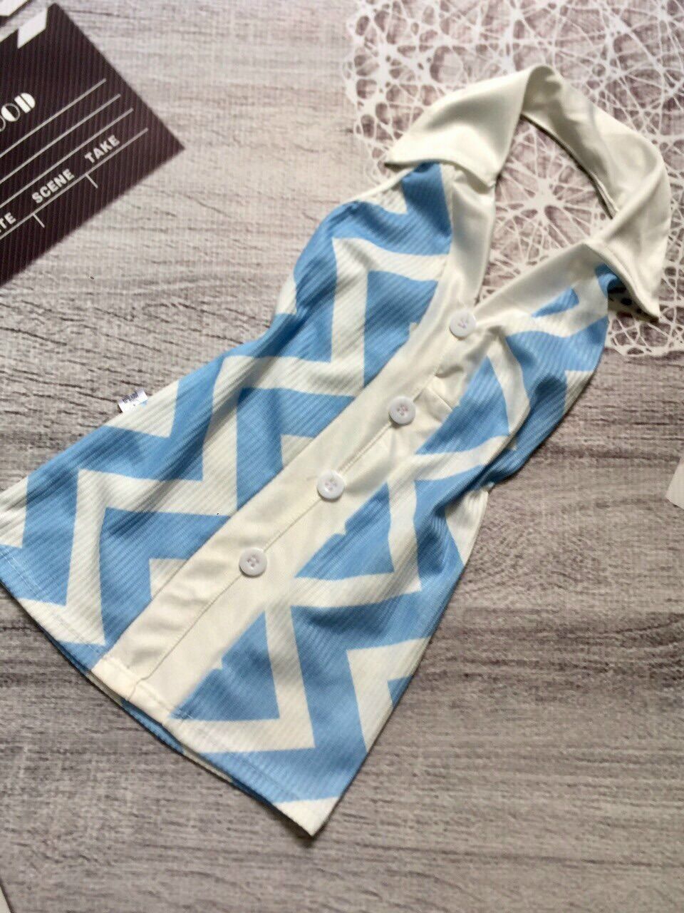 Đầm body cổ sơ mi cho bé