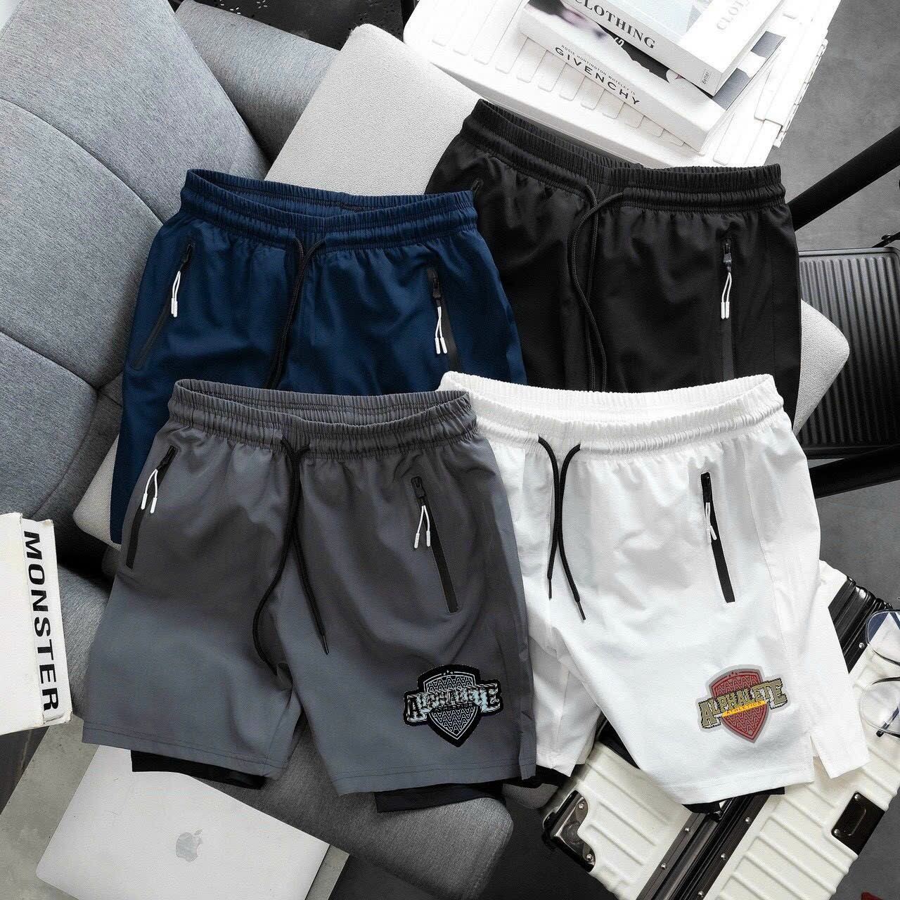 Quần short 2 lớp.tập gym nam, quần short tập gym , thể thao nam alphalete - ken store