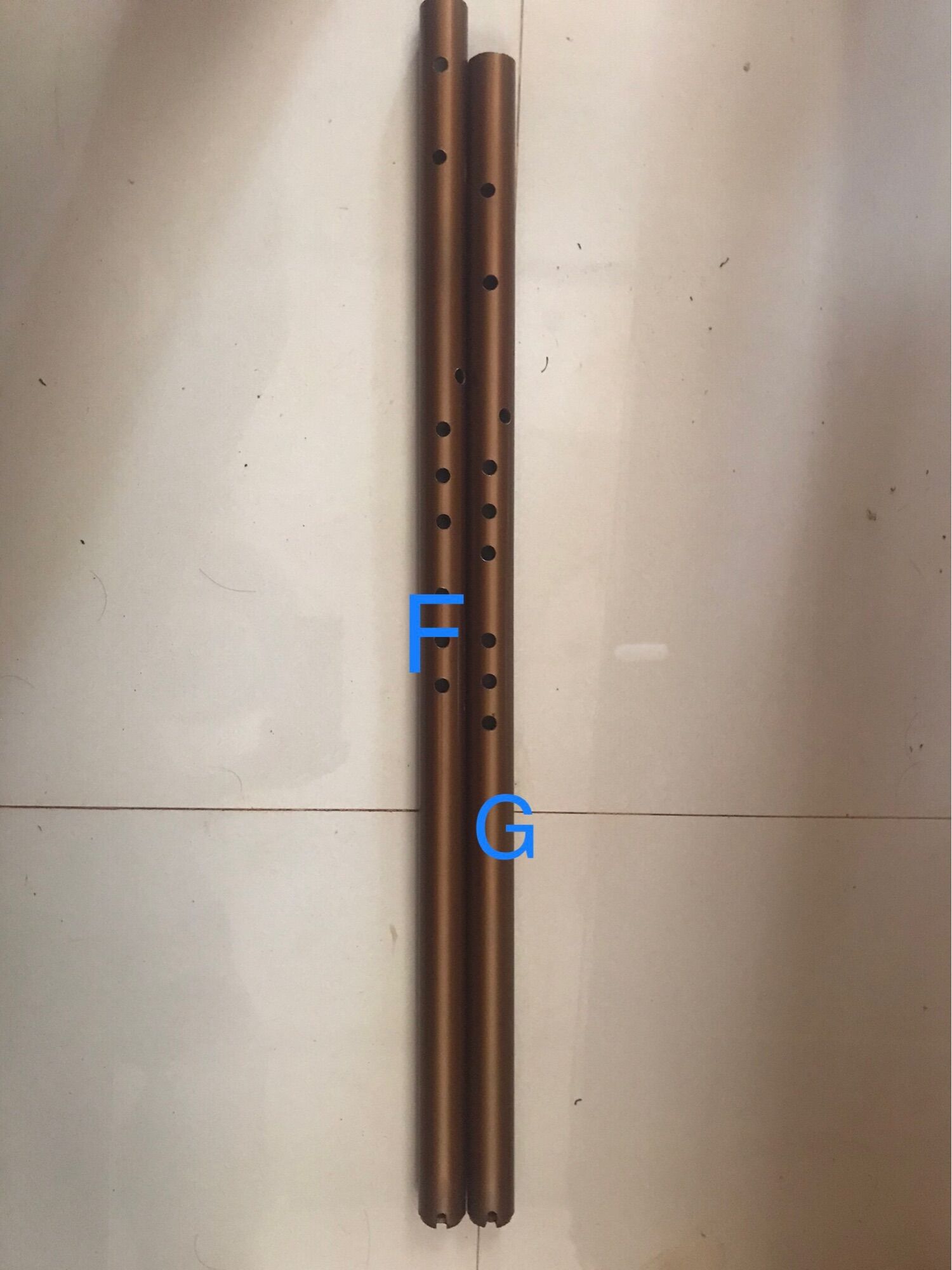 Tiêu bát khổng tiêu 8 lỗ tone F G màu đồng xiao, xiao flute, chinese xiao flute 8 holes