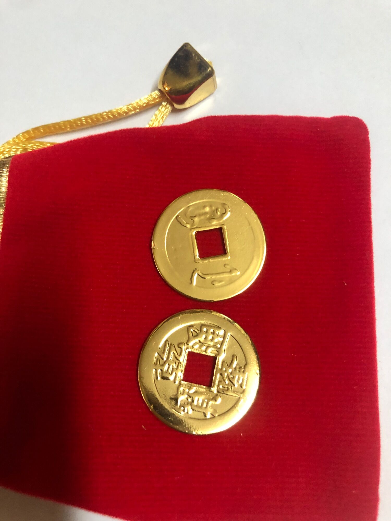 Cặp xu xin đài bằng đồng mạ vàng 24k