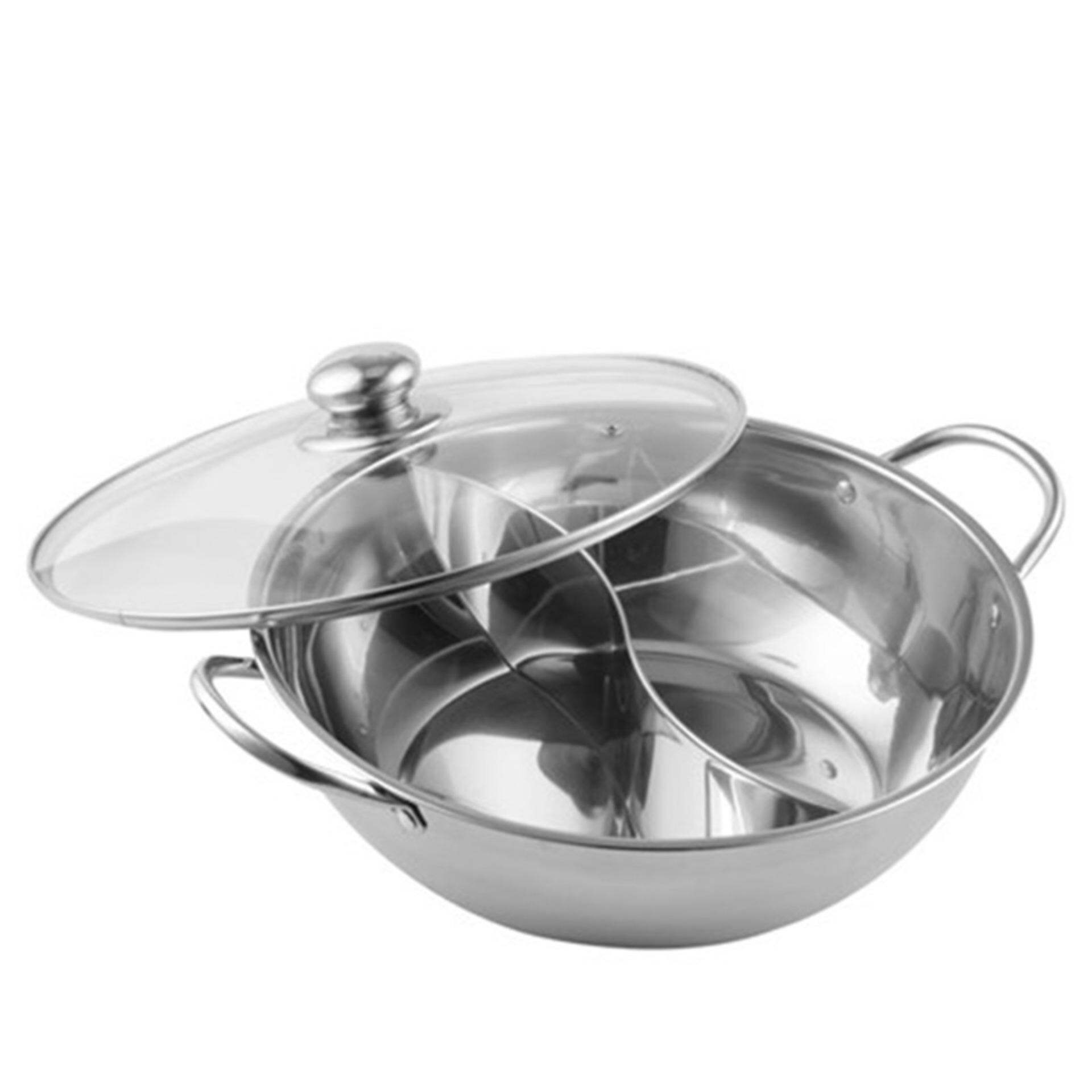 nồi lẩu 2 ngăn inox size 32cm