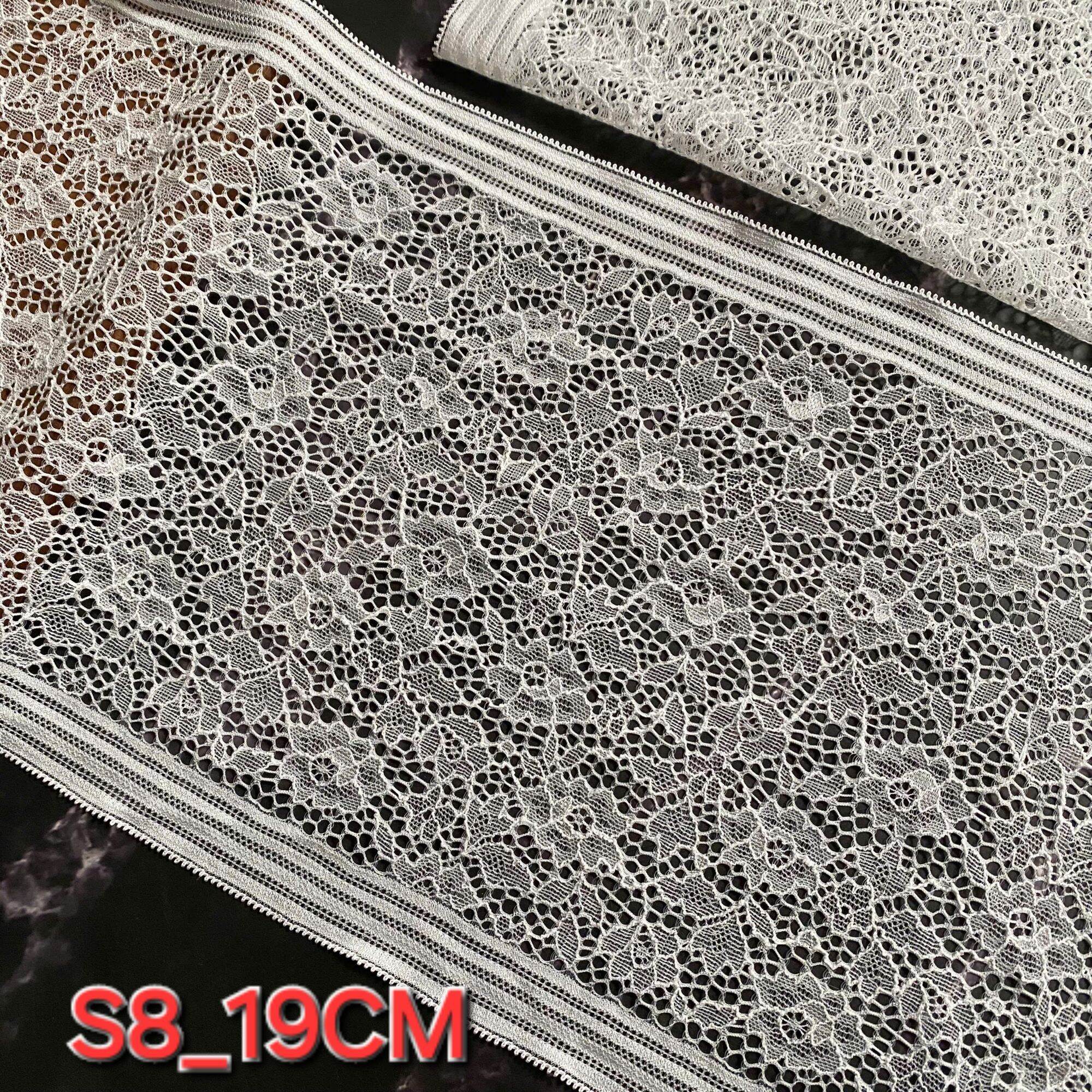 (1 MÉT) REN THUN TẤM CÓ CO GIÃN MÀU TRẮNG MAY NỘI Y BẢN RỘNG 13_24CM