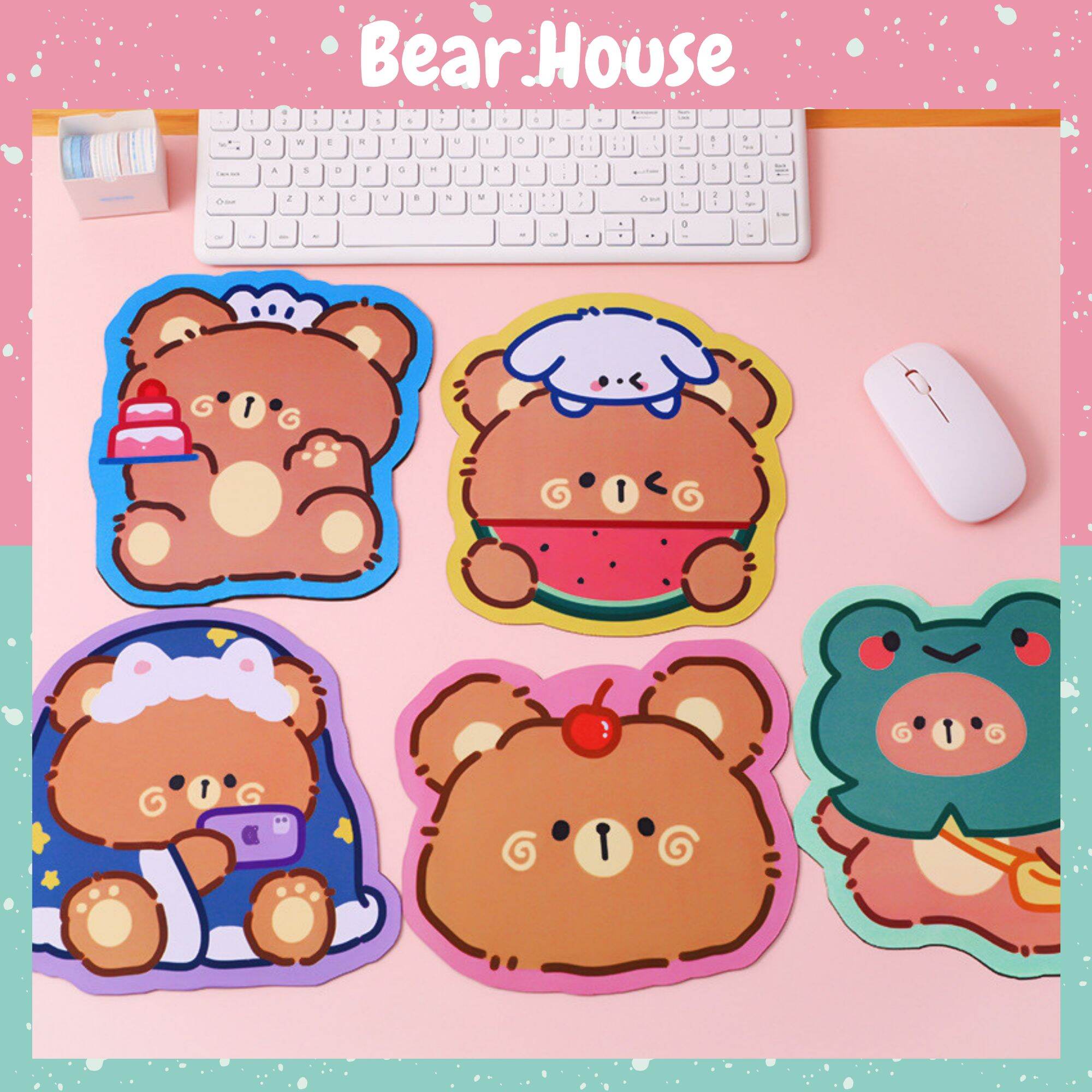 🍓Miếng Lót Chuột Máy Tính - Bàn Di Chuột Chơi Game Hình Gấu Áo Choàng Nhiều Màu Sắc Dễ Thương Bear.House