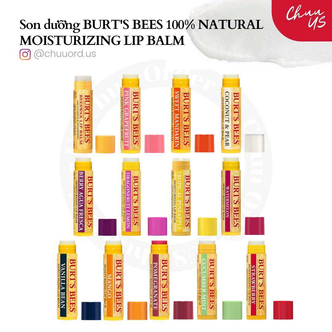 (AuthMỸ) Son dưỡng môi BURT’S BEES 100% NATURAL MOISTURIZING LIP BALM