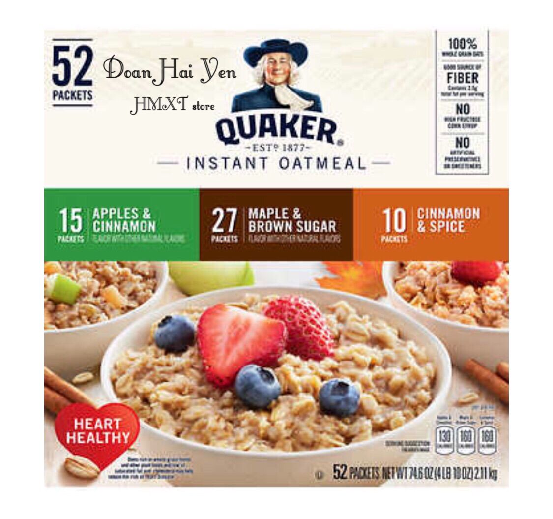 Thùng 52 gói yến mạch ăn liền Quaker