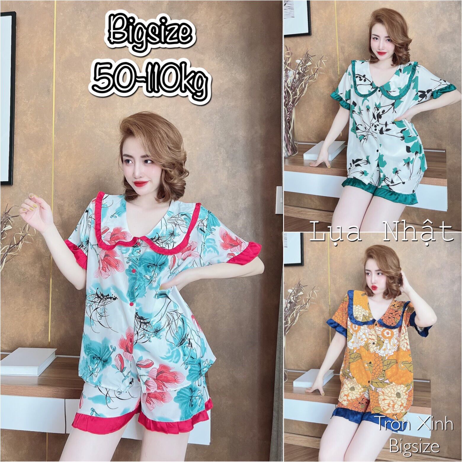Đồ bộ Lụa Nhật Tiểu thư - chuẩn form, chất mát, hoạ tiết xinh, siêu kute