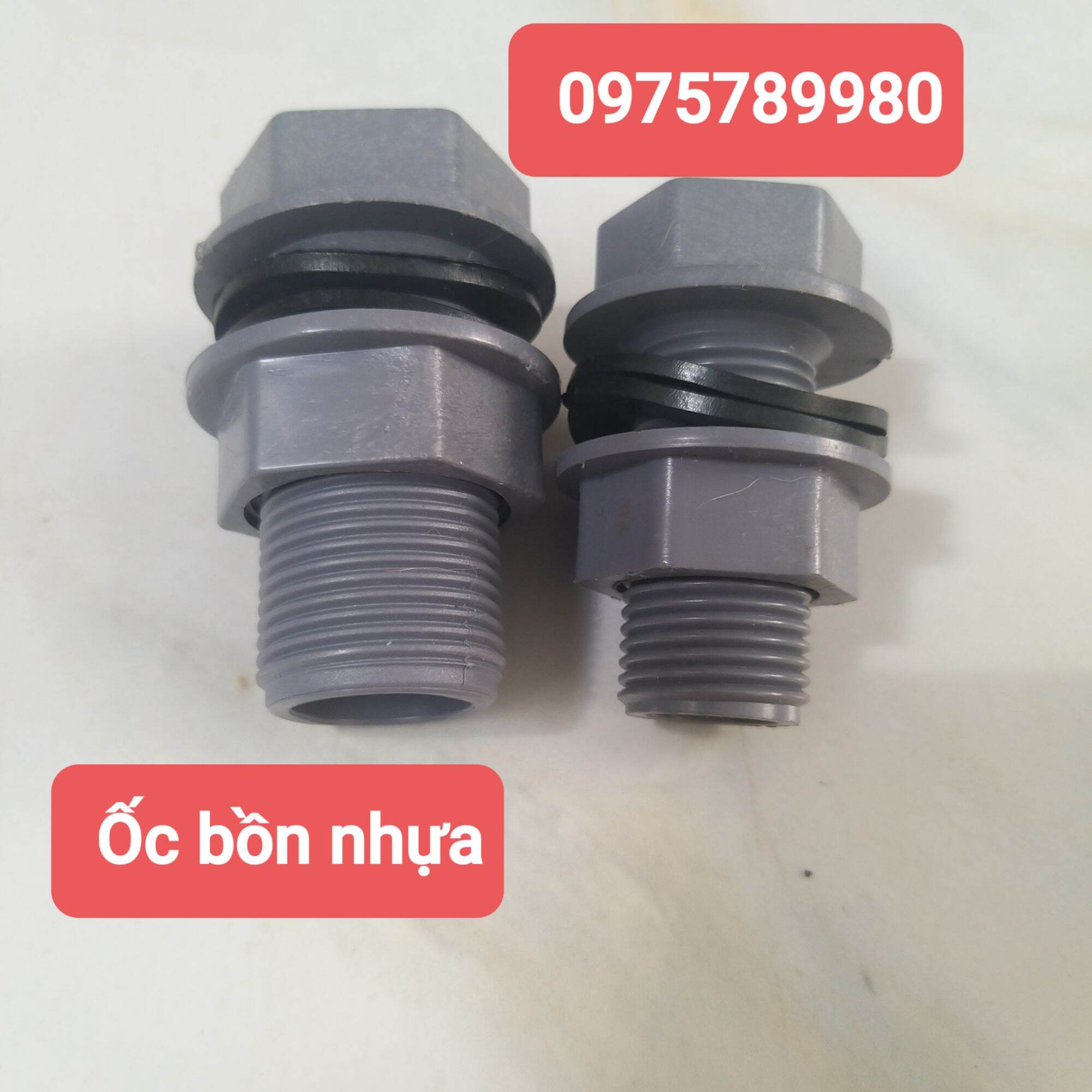 Ốc siết bồn nhựa PVC phi 21,27